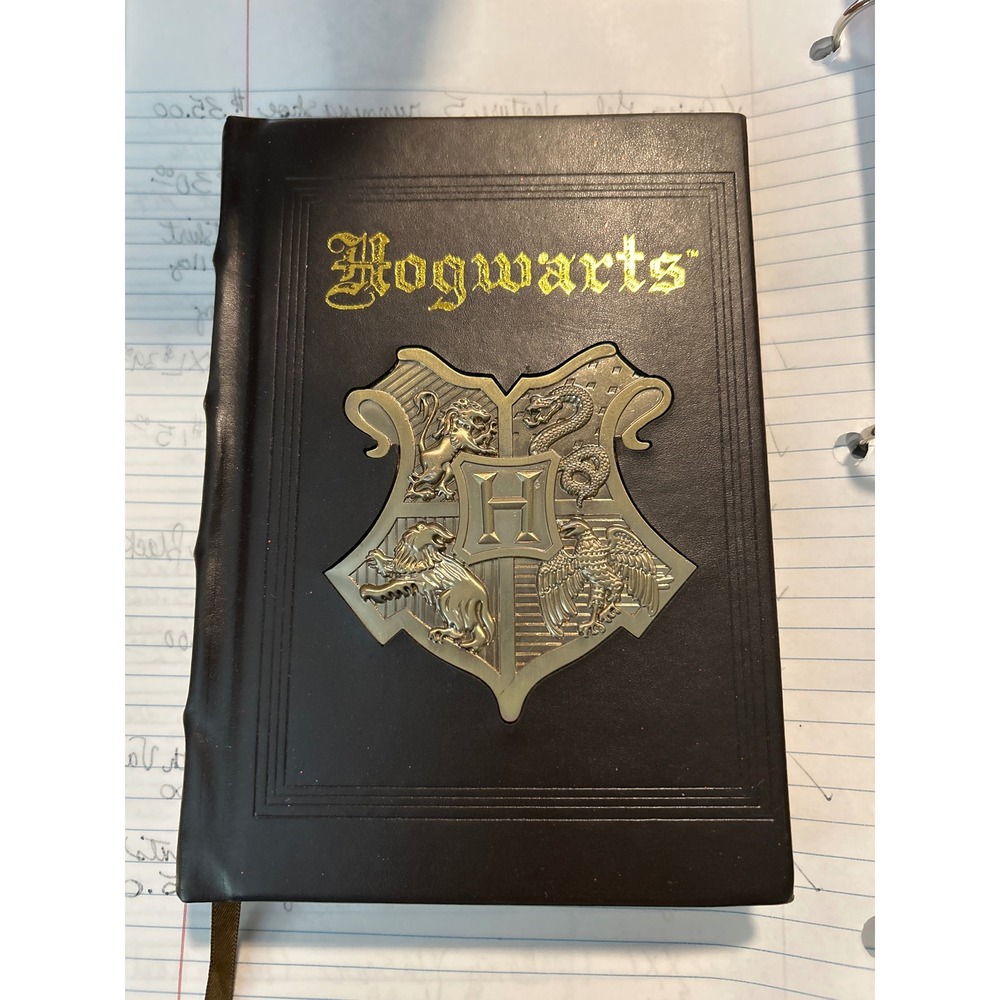 Harry Potter Hogwarts Crest Hardcover Journal Brown Faux Leather Notebook 719300